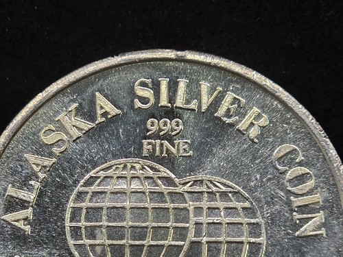 1974 ALASKA SILVER COIN International Bartering Unit 1oz 999 Silver Round - Picture 3 of 5