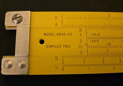 Vintage Pickett All Metal Slide Rule - MODEL N902-ES.  Simplex Trig - with case.