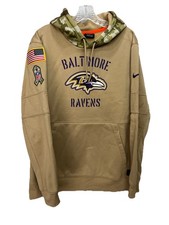 Baltimore Ravens Men s Nike Khaki 2019 Salute Therma Pullover Hoodie Size L