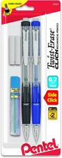 Twist Erase CLICK Automatic Pencil with 2 Eraser Refills and Lead, 0.7Mm, Assort
