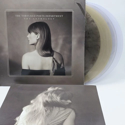 Taylor Swift The Tortured Poets Dept The Anthology Marble Vinyl 4 LP + Poster