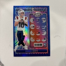 2024 Contenders Optic Drake Maye Winning Ticket Blue /99 RC Patriots number 1