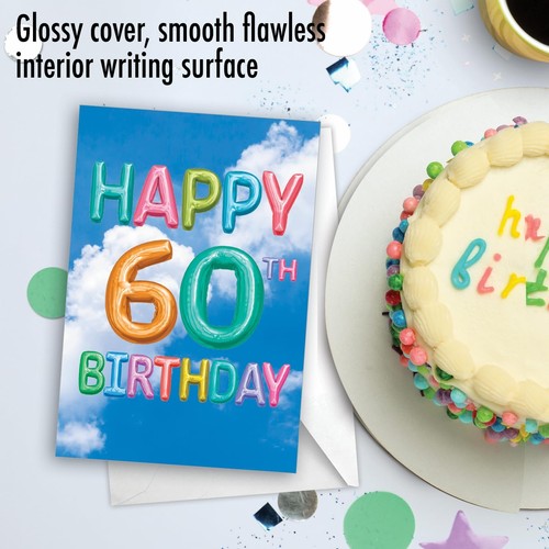 The Best Card Company - 60th Happy Birthday Card with Envelope - 60 Year Old ... - Picture 5 of 8