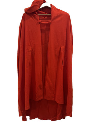 Bright Red Orange Medieval Cloak Cape with Hood - Halloween Renaissance Cosplay