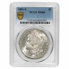 1881S Morgan Silver Dollar $1 PCGS MS 66