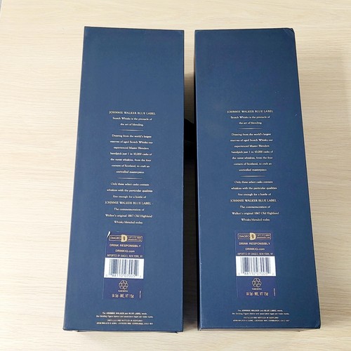 Lot 2 Johnnie Walker Blue Label Scotch Whiskey Empty Bottle w/ Display Box - Picture 3 of 4