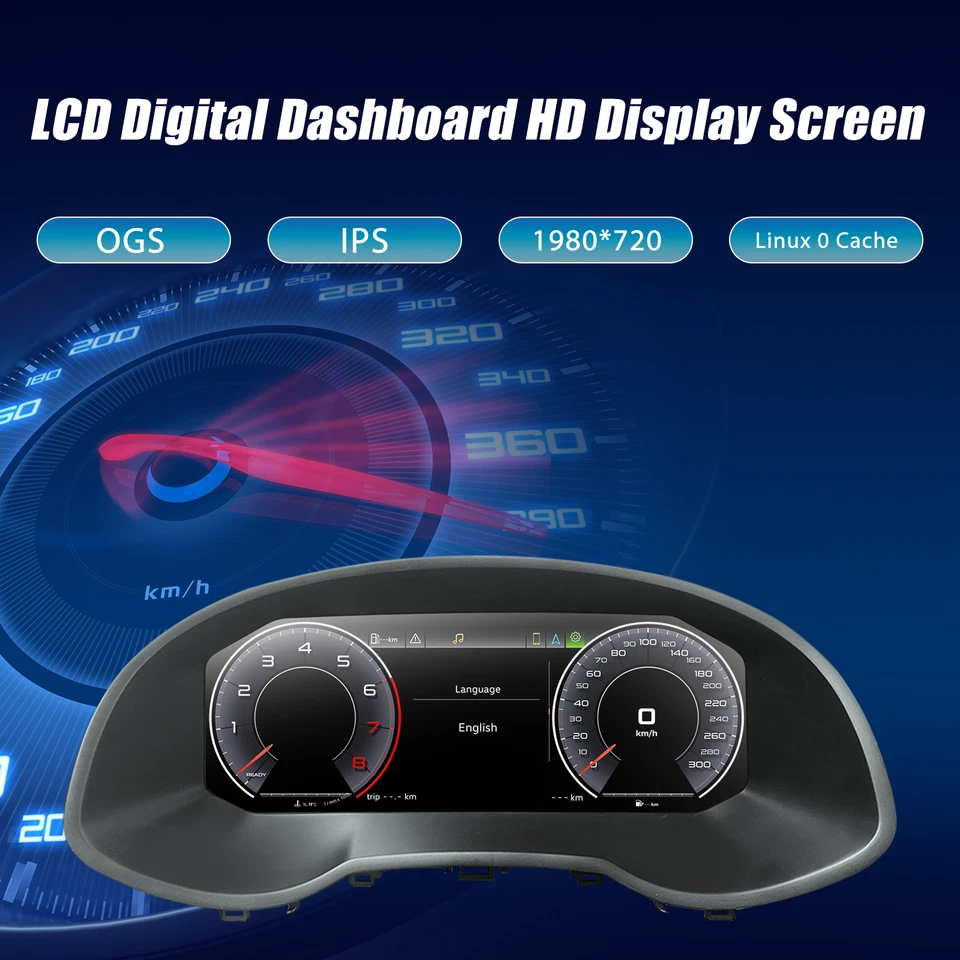 Cuadro de instrumentos velocímetro de actualización de medidores digitales para AUDI Q3 SQ3 2013-2018 Foto 4 de 4