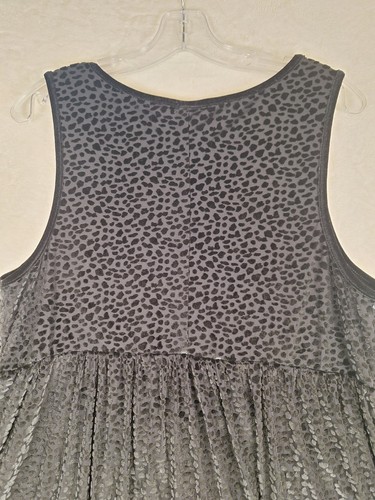 Torrid donna 2 canottiere babydoll nere senza maniche velluto burnout gotico animale 2X - Foto 9 di 10