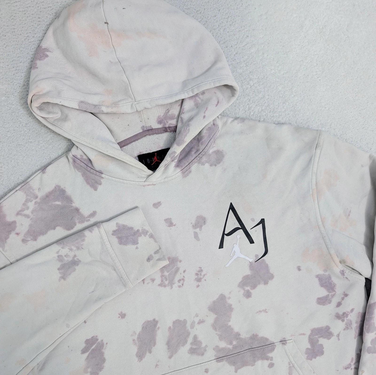 Air Jordan Hoodie Mens Large Long Sleeve Hooded Pullover Vtg Bleach Wash Graphic