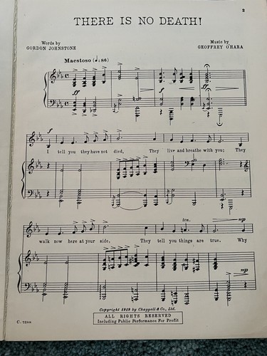 De colección 1919 ¡No hay muerte! Partituras de Geoffrey O’Hara - Imagen 6 de 9