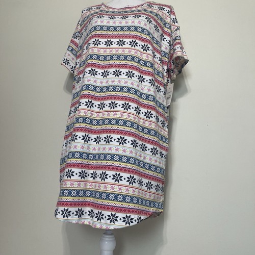 Secret Treasure Fair Isle Women's Soft Sleep Shirt Comfy Sleep Dress SMALL - Picture 4 of 10