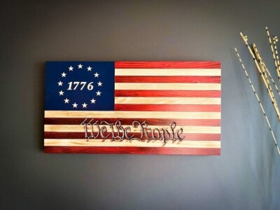 Neue Designer-Flagge We The People im blau-roten Stil | Betsy Ross Flagge aus...