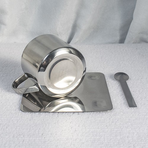 3Pcs Stainless Steel Coffee Cup Set Heat Resistant Mug With Saucer Spoon _in - Picture 2 of 6