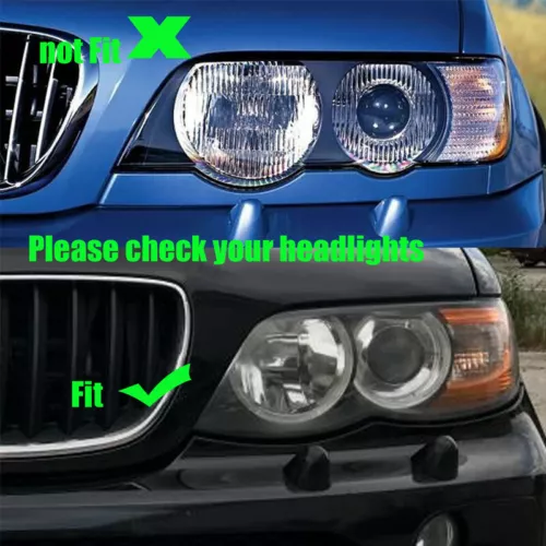 For 2004-06 BMW X5 E53 2X Gloss Black ABS Double Line Front Kidney Grille Grill - Foto 3 di 7
