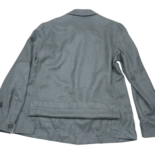 $598 Bloomingdales Sage Green Melange Micro Hopsack Wool Chore Jacket Mens 44R - Picture 11 of 11