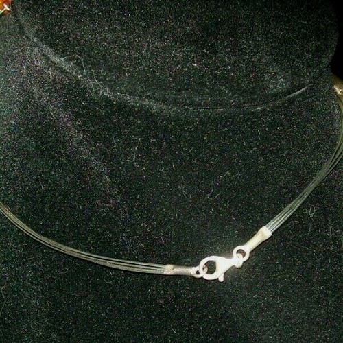 Vintage Six Strand Sterling Silver & Multi-Colored Square Beaded Necklace/Choker - Picture 5 of 7