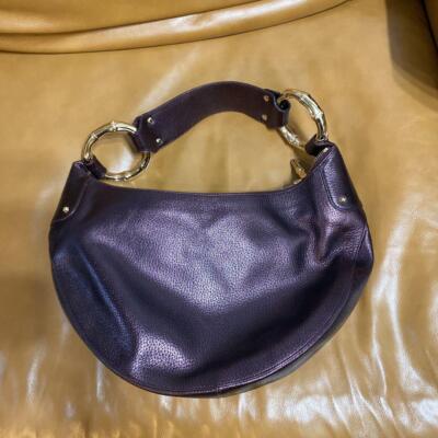 Gucci Tom Ford Leather Burgundy Crescent Hobo Gold Bamboo Gucci Tom Ford Leather Burgundy Crescent Hobo Gold Bamboo
