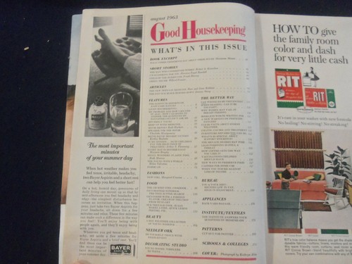1963 AUGUST GOOD HOUSEKEEPING MAGAZINE - NICE COVER, ARTICLES & ADS - F 252Q - Imagen 2 de 6
