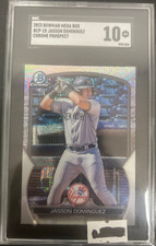 Jasson Dominguez 2023 Bowman Chrome Mega Box Mojo Refractor Card #BCP-18 SGC 10