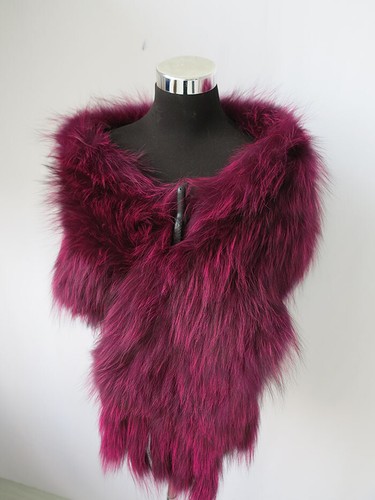 Knitted 100% real fox fur scarves /capes /wrap shawl 170*25cm women's cape - Picture 23 of 25