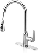 Hiokay 304 Stainless Steel Kitchen Faucet with Pull Down Sprayer Extension
