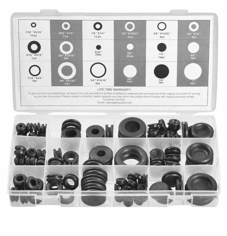 Grommet Firewall Hole Plug Set Electrical Wire Gasket Assortment Kit 125 Rubber — 第 3/4 张图片