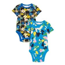 Nordstrom Babies CM 2-pack Short Sleeve Bodysuits Black Windowpane Floral 3M NWT