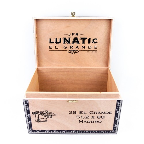 Caja de cigarros de madera vacía Lunatic El Grande Maduro 9,25" x 6,25" x 5,25" - Imagen 4 de 12