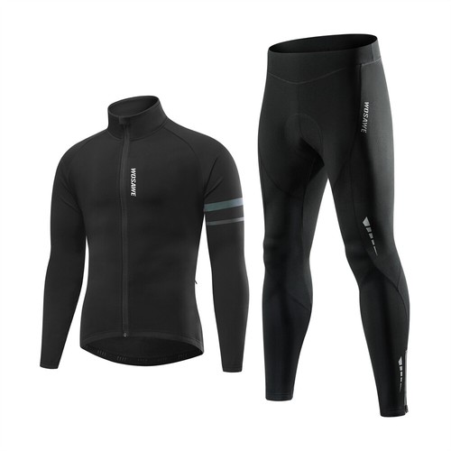 WOSAWE Winter Radanzüge Langarmjacke & Strumpfhose Rennrad Thermovlies - Bild 21 von 25