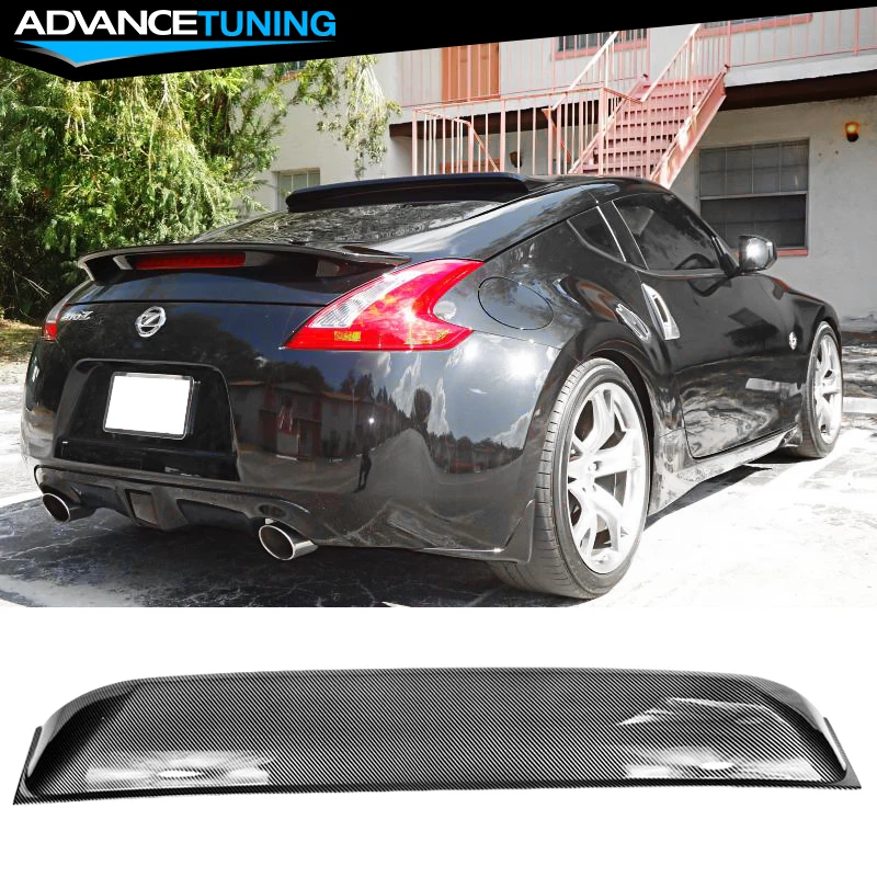 Fits 09 20 Nissan 370Z Coupe Window Visor Roof Spoiler Wing Carbon Fiber Print