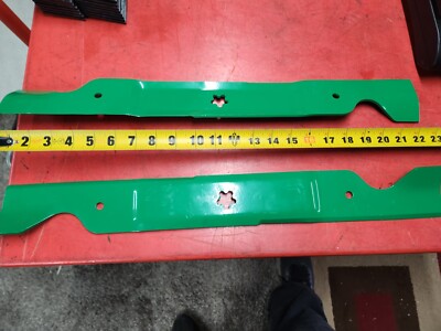2 Pack) 22-7/8'' Length 5 Point Star Center Hole Mower Blades Green MB110 405380