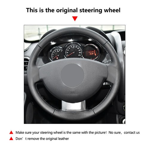 Protector de volante de cuero DIY funda de volante Fit Renault Duster Dacia 2010-2016 - Imagen 2 de 14
