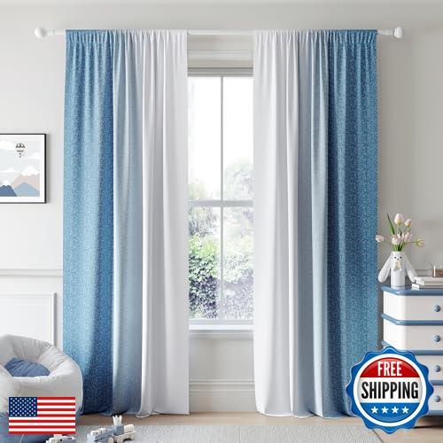 Geomoroccan Ombre 100% Blackout Curtains 90 Inches Long 2 Panels for Nursery - Picture 1 of 5