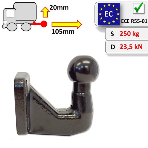 Kugelkopf für Anhängerkupplung mit 4-Schrauben-Befestigung 83x56 mm ABE - Bild 2 von 4