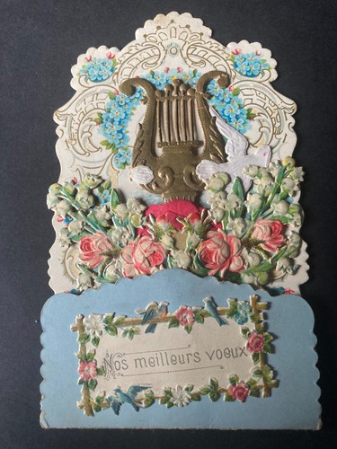 Jolie carte de voeux dentelle ajourée pop up à système - Picture 2 of 3