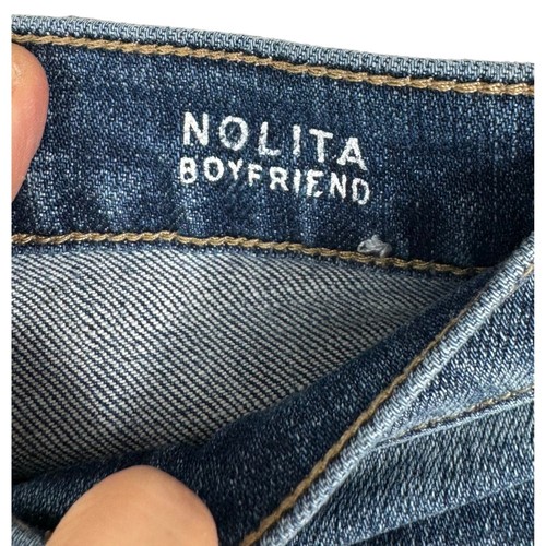 Nicole Miller Nolita Boyfriend Jeans High-Rise Patched Medium Wash Blau Größe 10 - Bild 3 von 10
