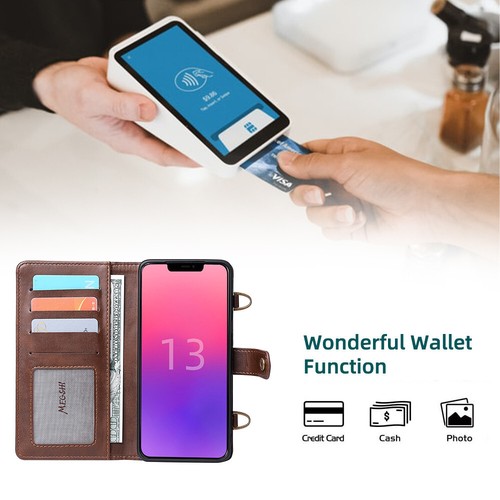 For iPhone 16e 15 14 Plus 13 12 ProMax Wallet Case Leather Shockproof Flip Cover - Bild 54 von 56