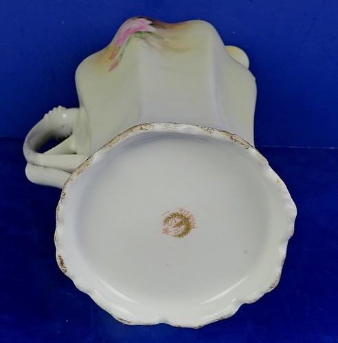 ANTIQUE GERMAN RS PRUSSIA PORCELAIN ‘PINK ROSES’ CHOCOLATE POT - Picture 8 of 9