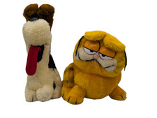 1-1983 Odie Plush 11" Garfield Ivory Beige Dog Dakin-1-9" 1981 Sitting Garfield