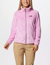  100 Columbia Women Sz M Fire Side II Plush Sherpa Full Zip Fleece Jacket Pocket