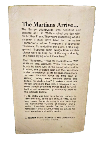 Vtg 1967 HG Wells The War Of The Worlds Easy Eye Larger Type Paperback Edition - Imagen 2 de 11