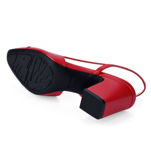 JENN ARDOR 2.5" Women Chunky Heel Square Toe Comfort Slingback Dress Pump Shoes - Picture 52 of 52
