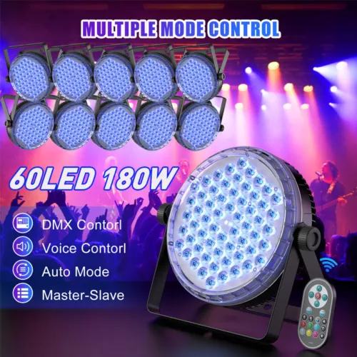 200W PAR Stage Light RGBW Effect Lighting LED DMX Party Disco Remote Control