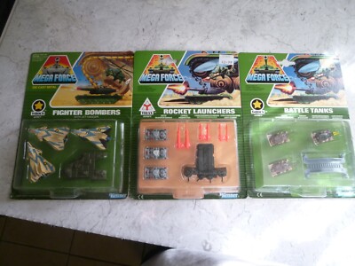 VINTAGE MEGA FORCE KENNER 1989 KAMPFPANZER + RAKETENWERFER + BOMBER NEU