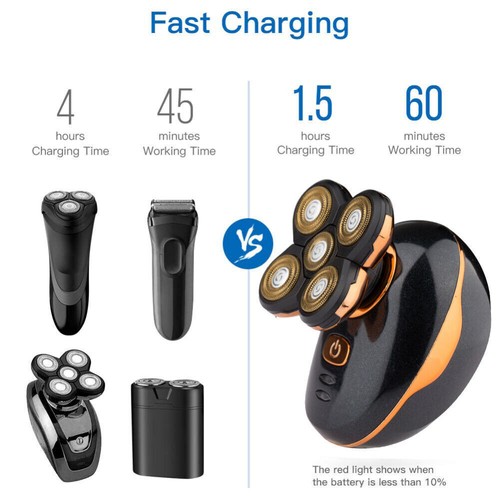 Electric Wet Dry Hair Remover Shavers Bald Head Razor Smooth Skull Cord Cordless - Picture 2 of 7
