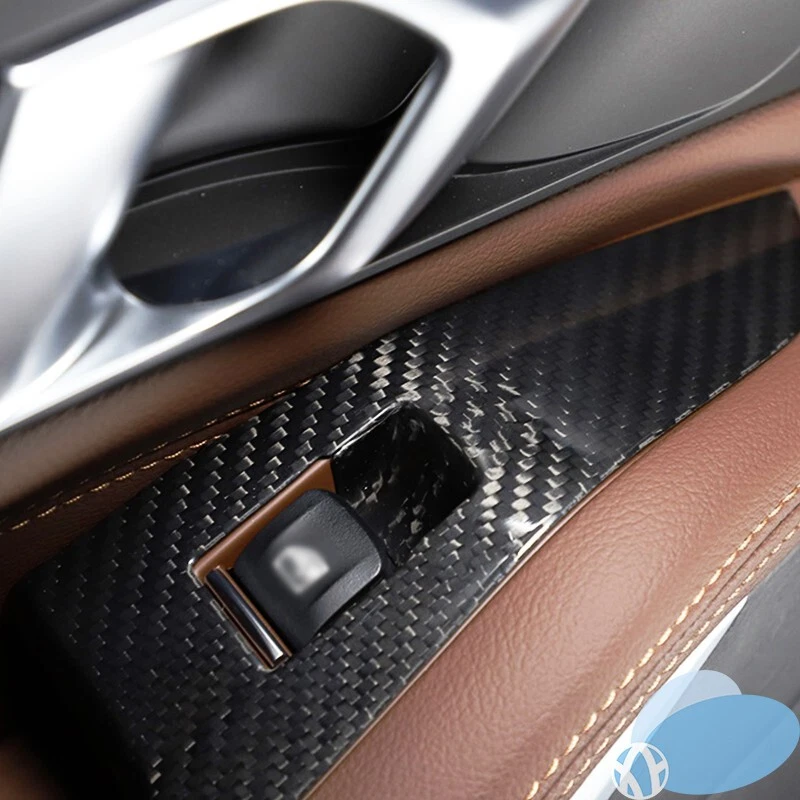 Real Carbon Fiber Car Windows Control Panel Cover Trim For 2019-2021 BMW X5 X7 Foto 4 de 4