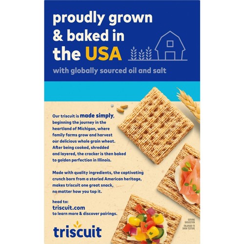Triscuit Hint of Sea Salt Low Sodium Whole Grain Wheat Crackers 8.5 oz 9/26/2025 - Foto 2 di 5