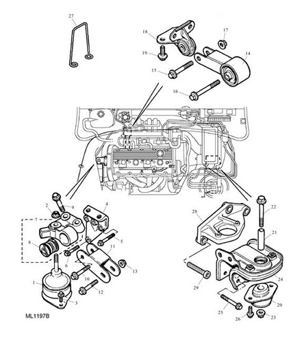 MG F MGF MG TF MGTF Rover 25 45 supporto motore supporto motore KKB000421 NUOVO - Foto 2 di 2