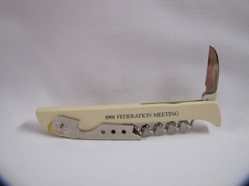 1991 Federation Meeting Corkscrew Wine Bottle Opener - Foto 2 di 10