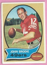 1970 Topps Football Card #130 John Brodie San Francisco 49ers *Q1
